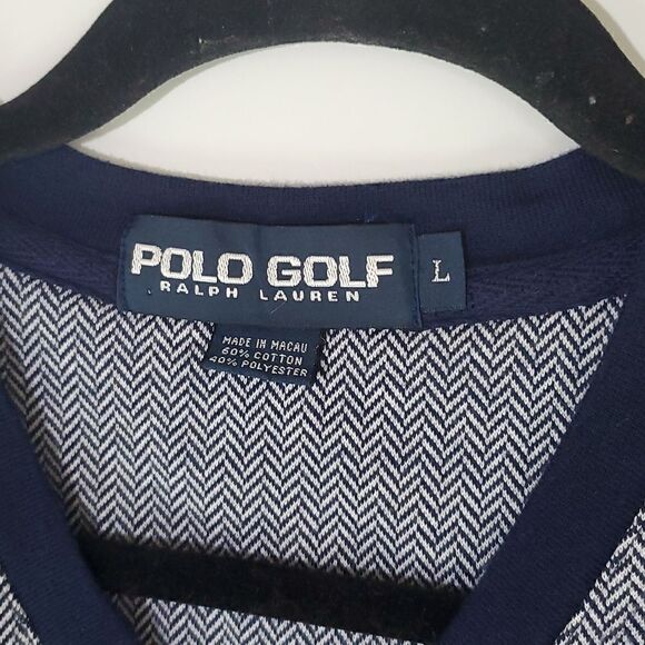 Polo Golf Ralph Lauren Men's Golf Sweater Vest Blue White Size L - Picture 2 of 7